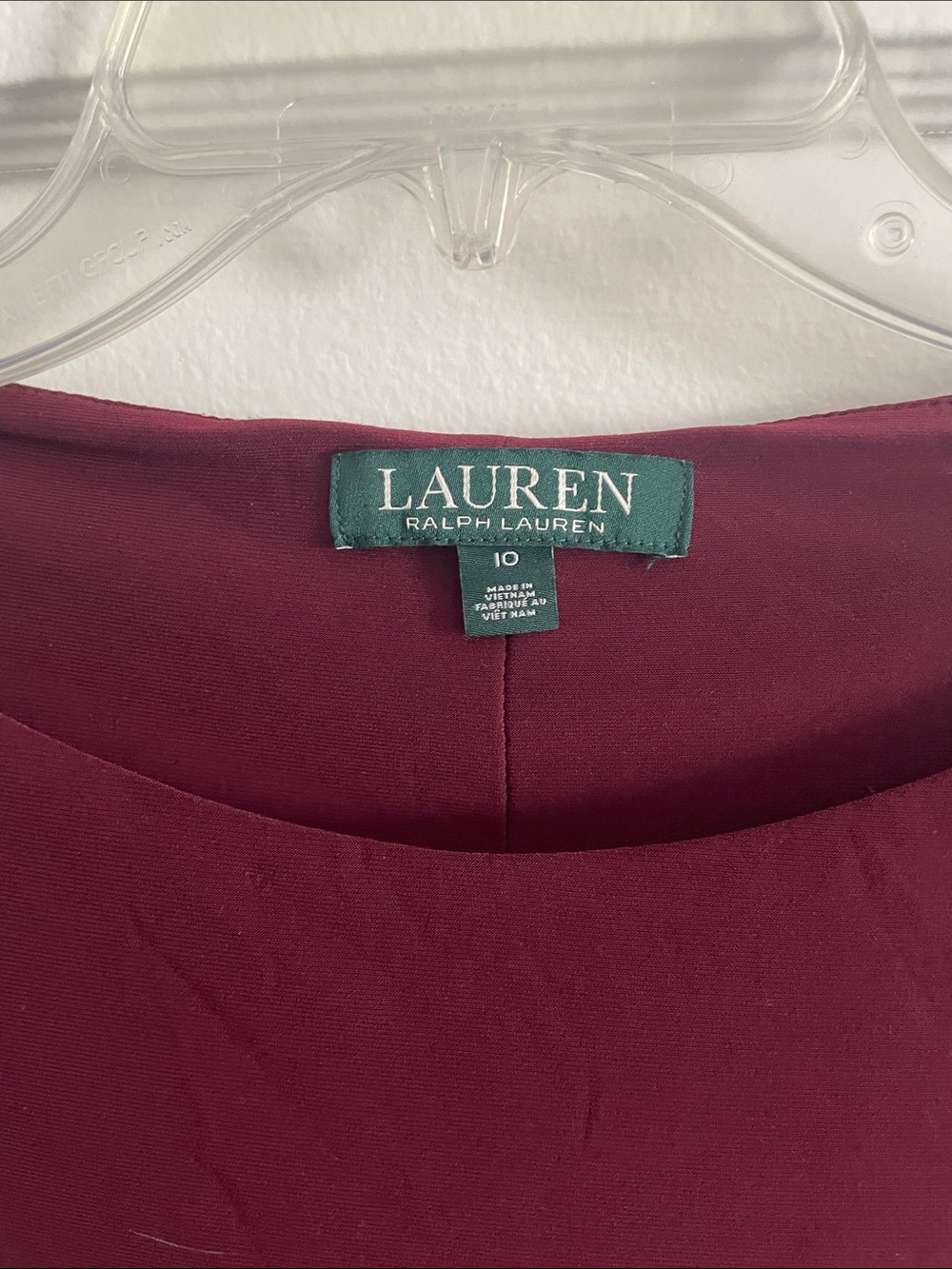 Lauren Ralph Lauren Wine Long-Sleeve Wrap-Style Midi Dress - Picture 2 of 4